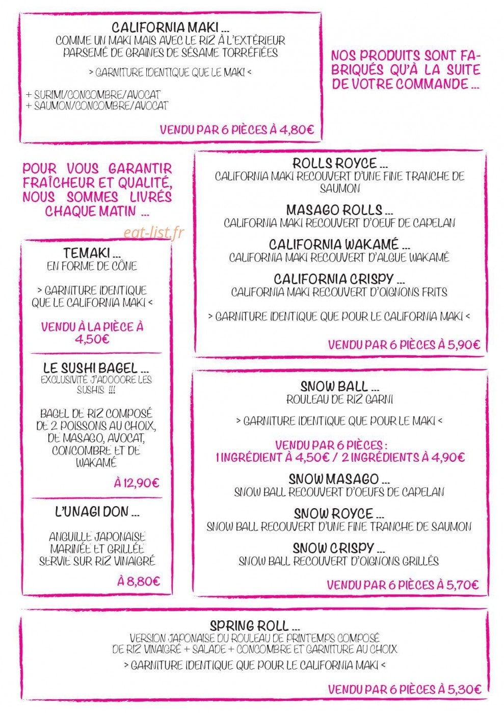 J'Adooore Les Sushis — carte page 3