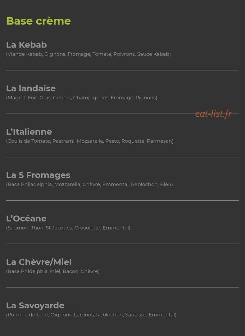 La Folie Des Pains — carte page 2