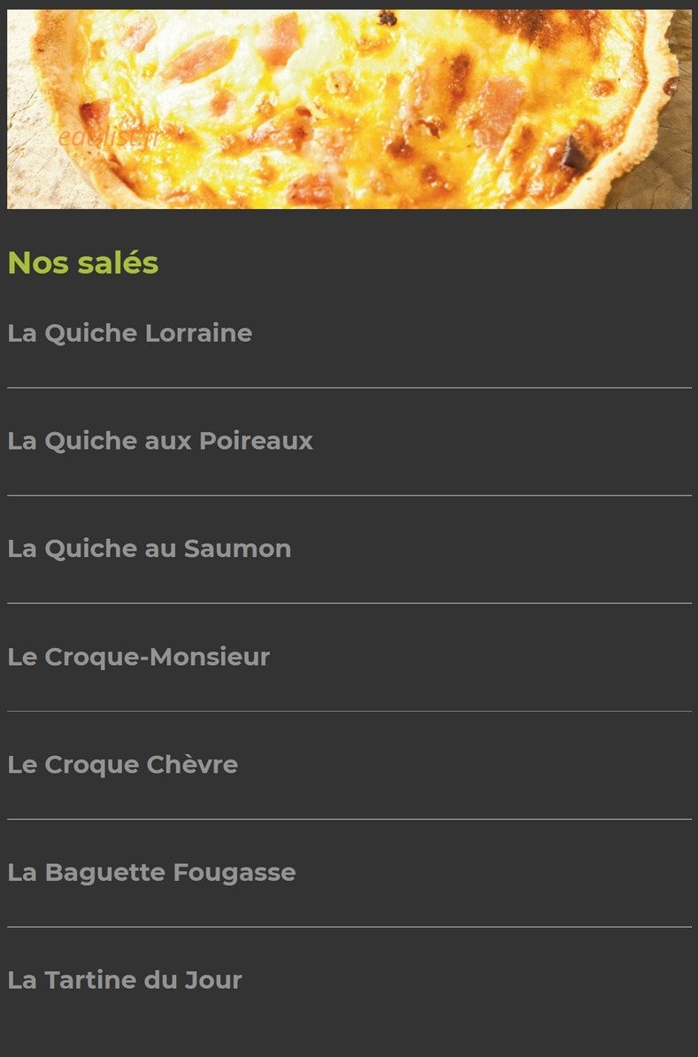 La Folie Des Pains — carte page 7