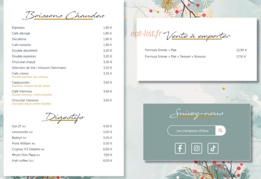 Les Comptoirs d'Alice et Jules — carte page 9