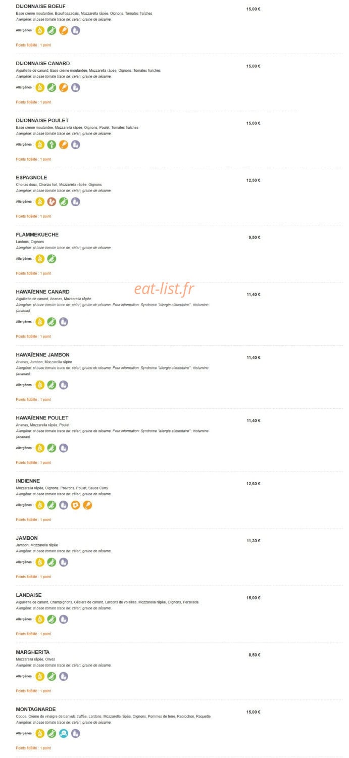 LM Pizzas — carte page 2