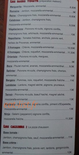 Pizz'Happy — carte page 2