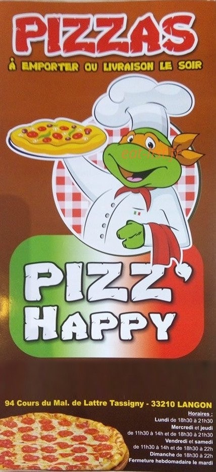 Pizz'Happy — carte page 1