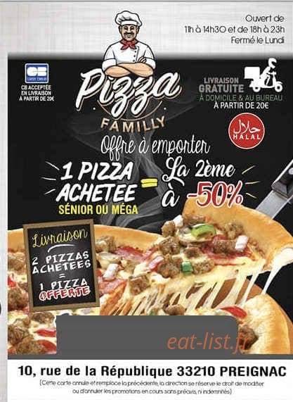 Pizza Familly — carte page 1