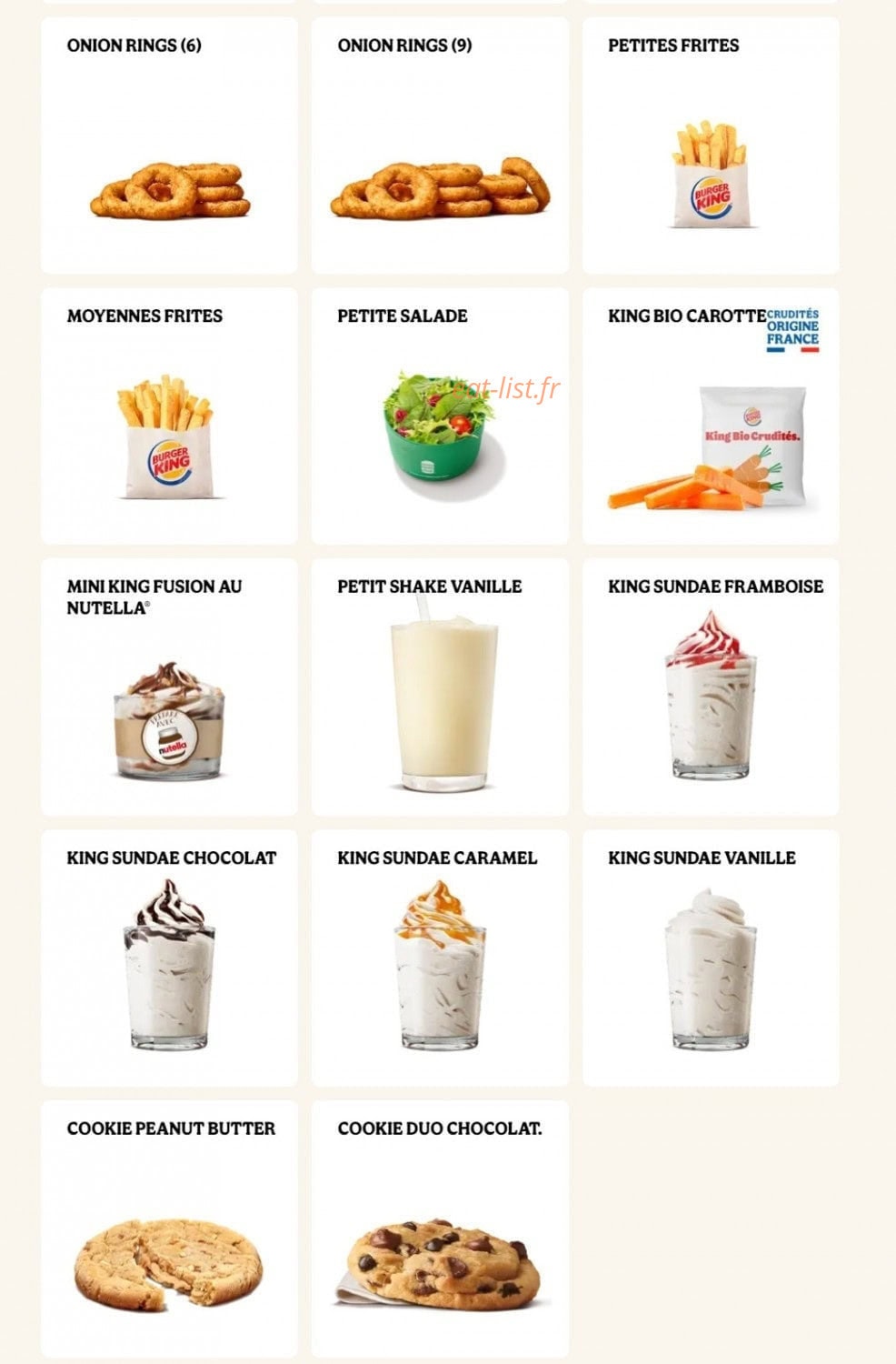 Burger King — carte page 13