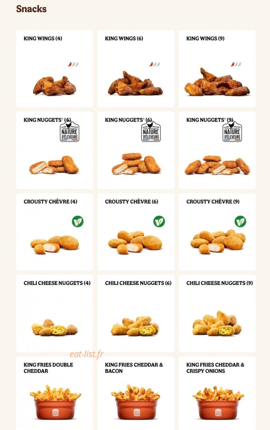 Burger King — carte page 10