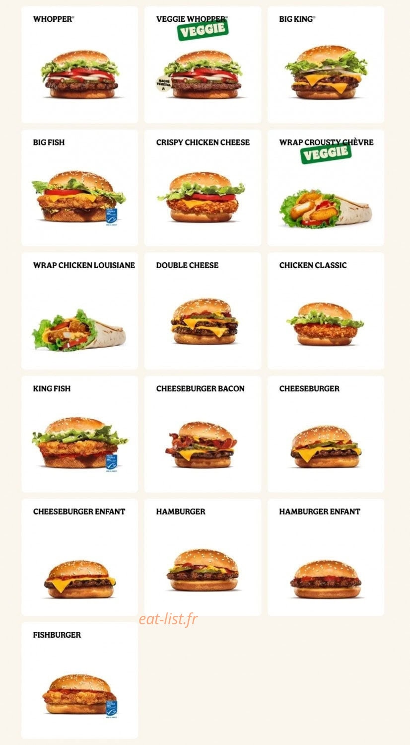 Burger King — carte page 6