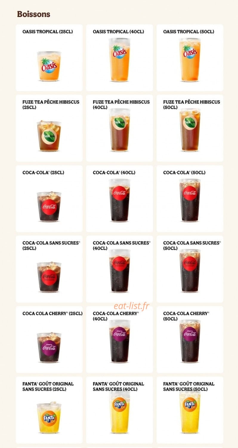 Burger King — carte page 16