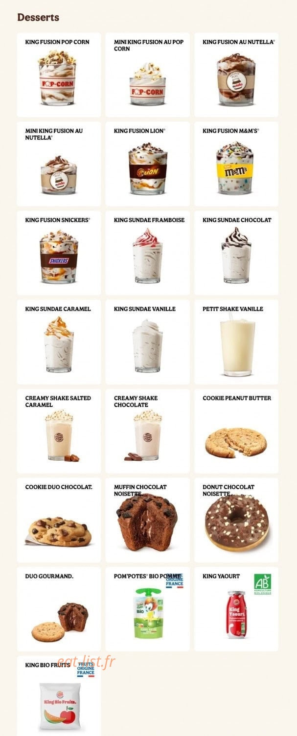 Burger King — carte page 15