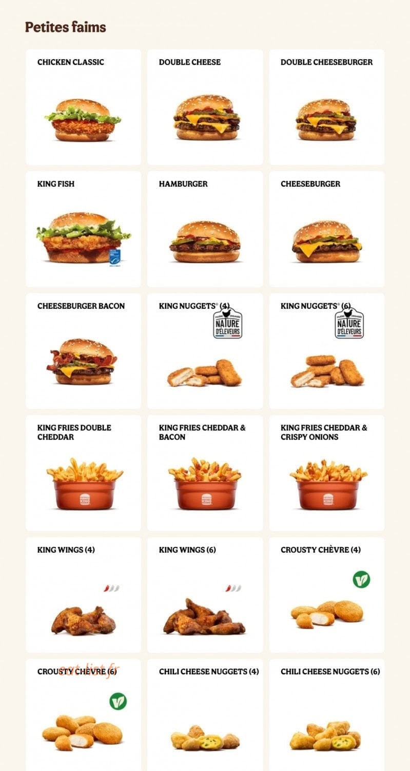 Burger King — carte page 12