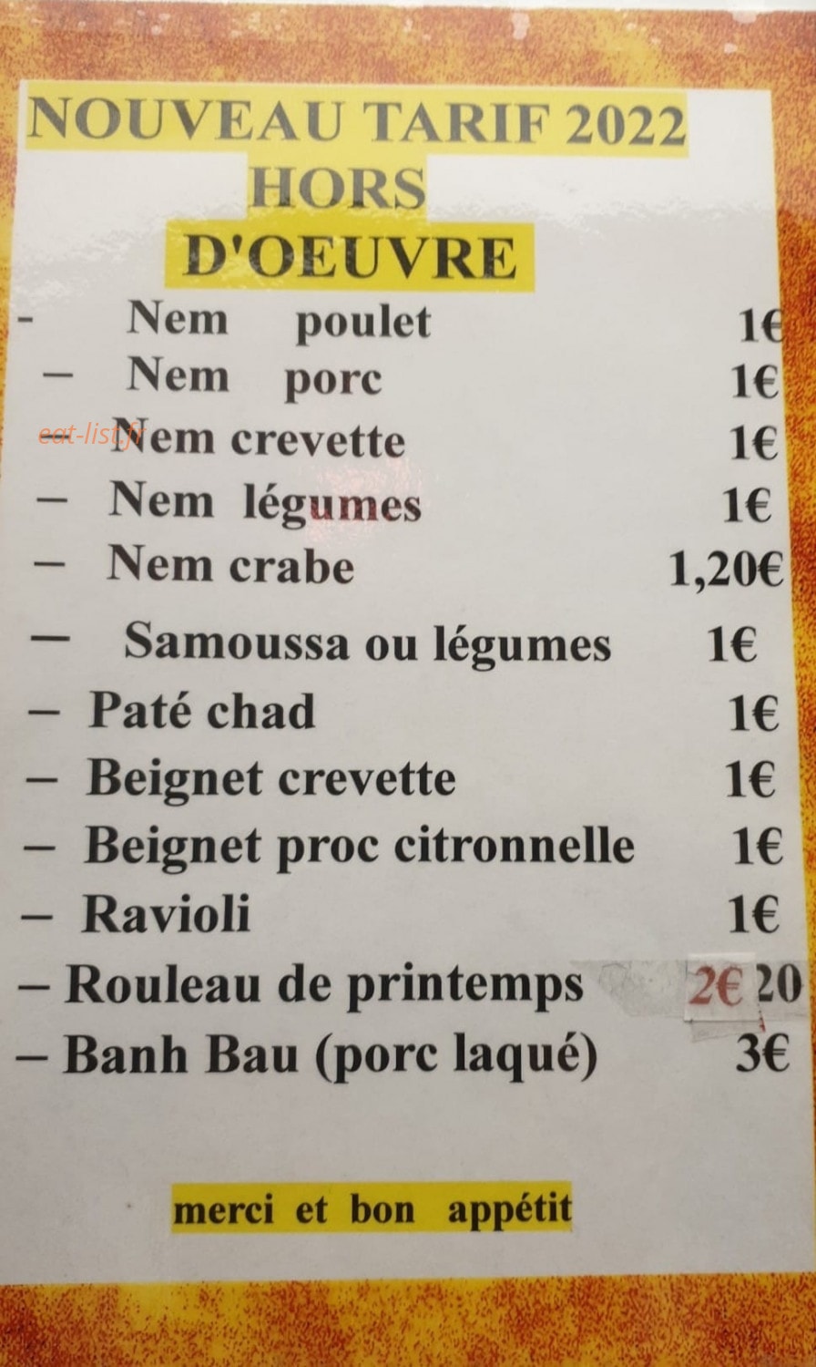 Nem Thaï — carte page 1
