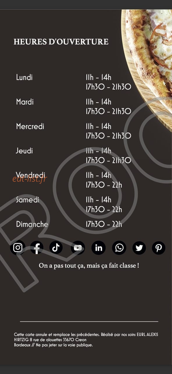 One Pizz' — carte page 6