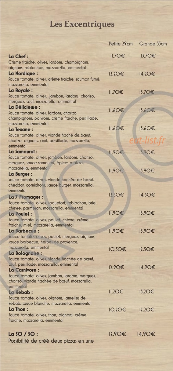 One Pizz' — carte page 3