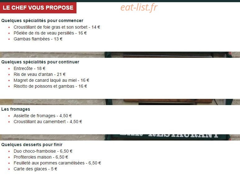 Les 4 Saisons — carte page 1
