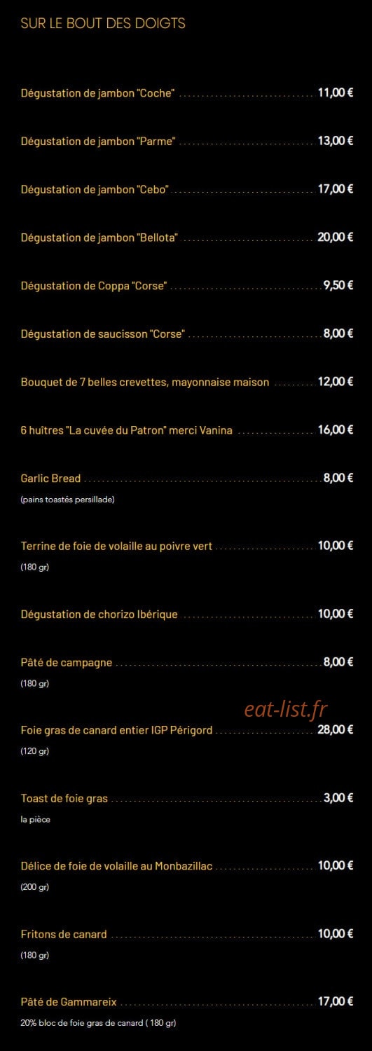 Carte et menu de Au Fil de L'eau à Sainte Foy la Grande — Le su le bout de doigt