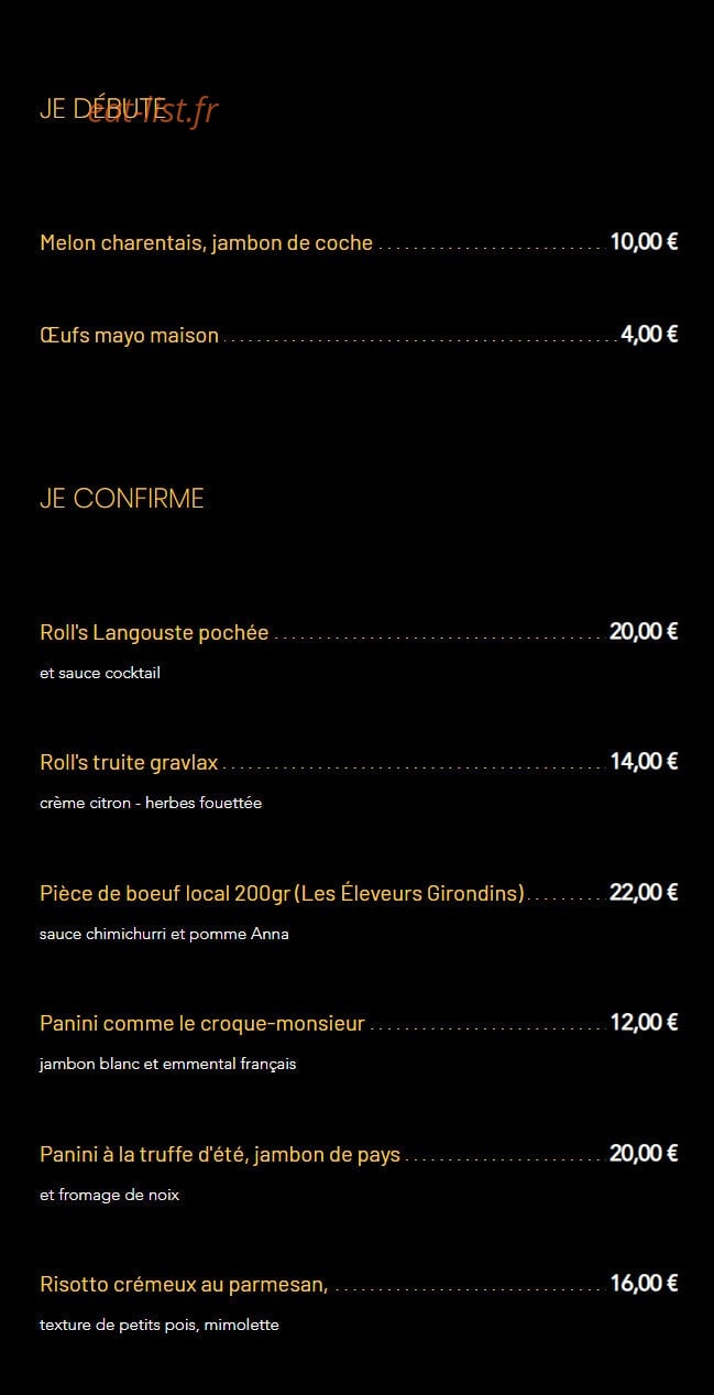Carte et menu de Au Fil de L'eau à Sainte Foy la Grande — Je débute, je confirme