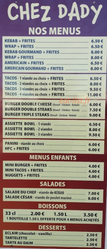 Chez dady — carte page 1