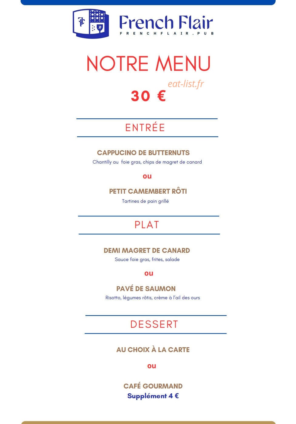 French Flair — carte page 3