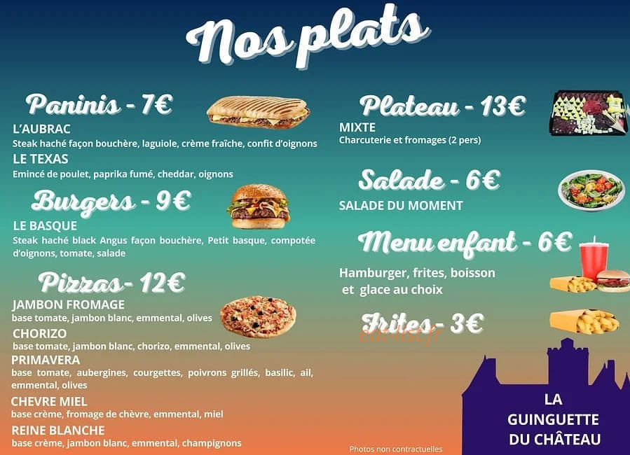 La Guinguette du Château — carte page 1