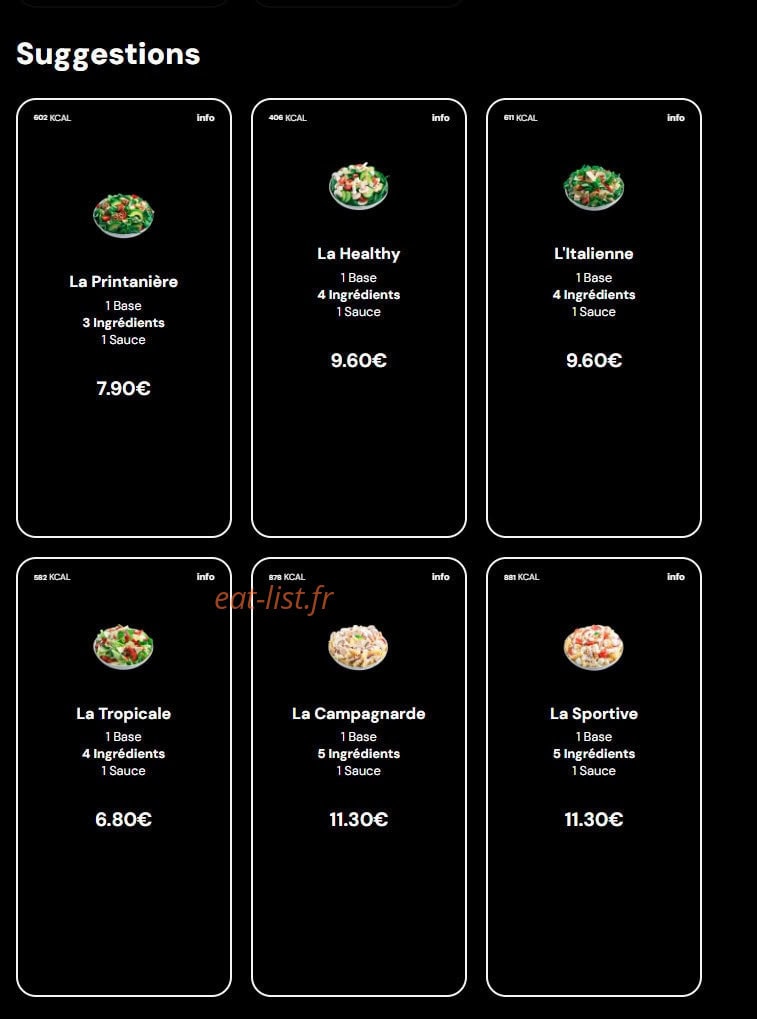 Eat Salad — carte page 3