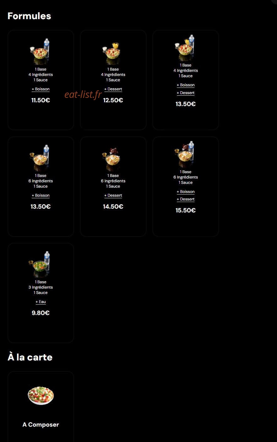 Eat Salad — carte page 1
