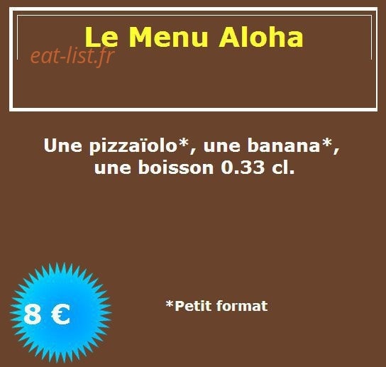 Hawaiian pizza — carte page 6