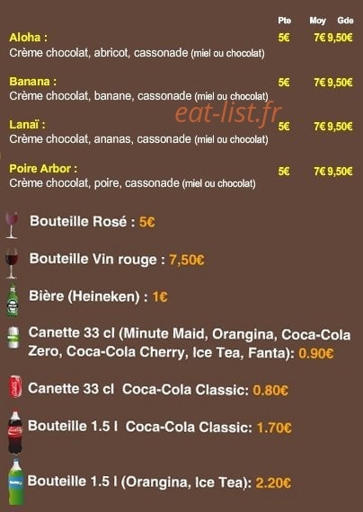 Hawaiian pizza — carte page 4