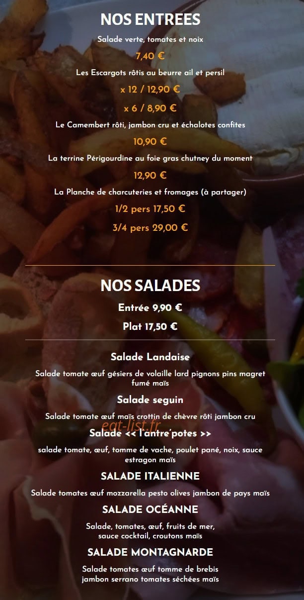 L'antre'potes — carte page 2