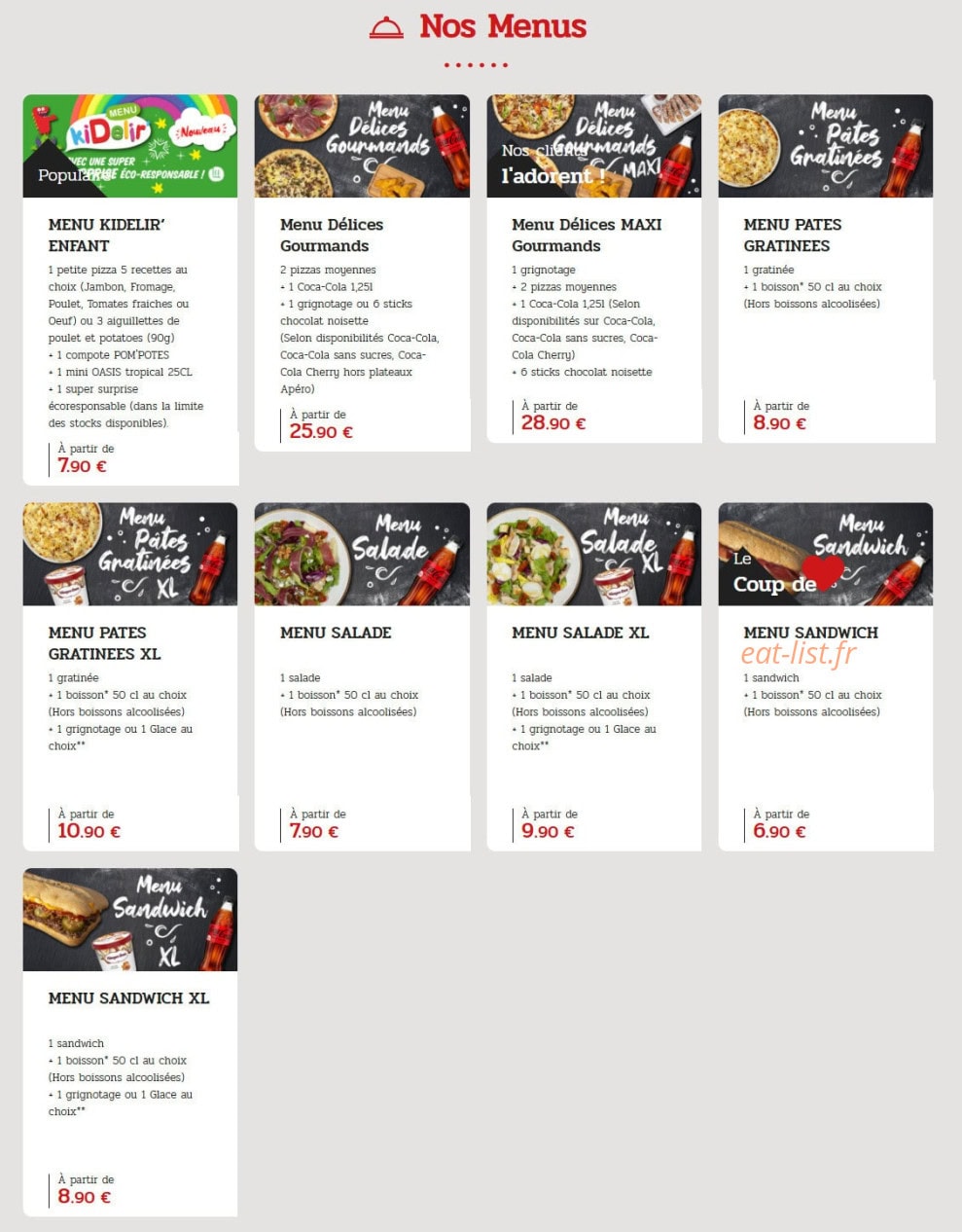 La Boîte à Pizza — carte page 14