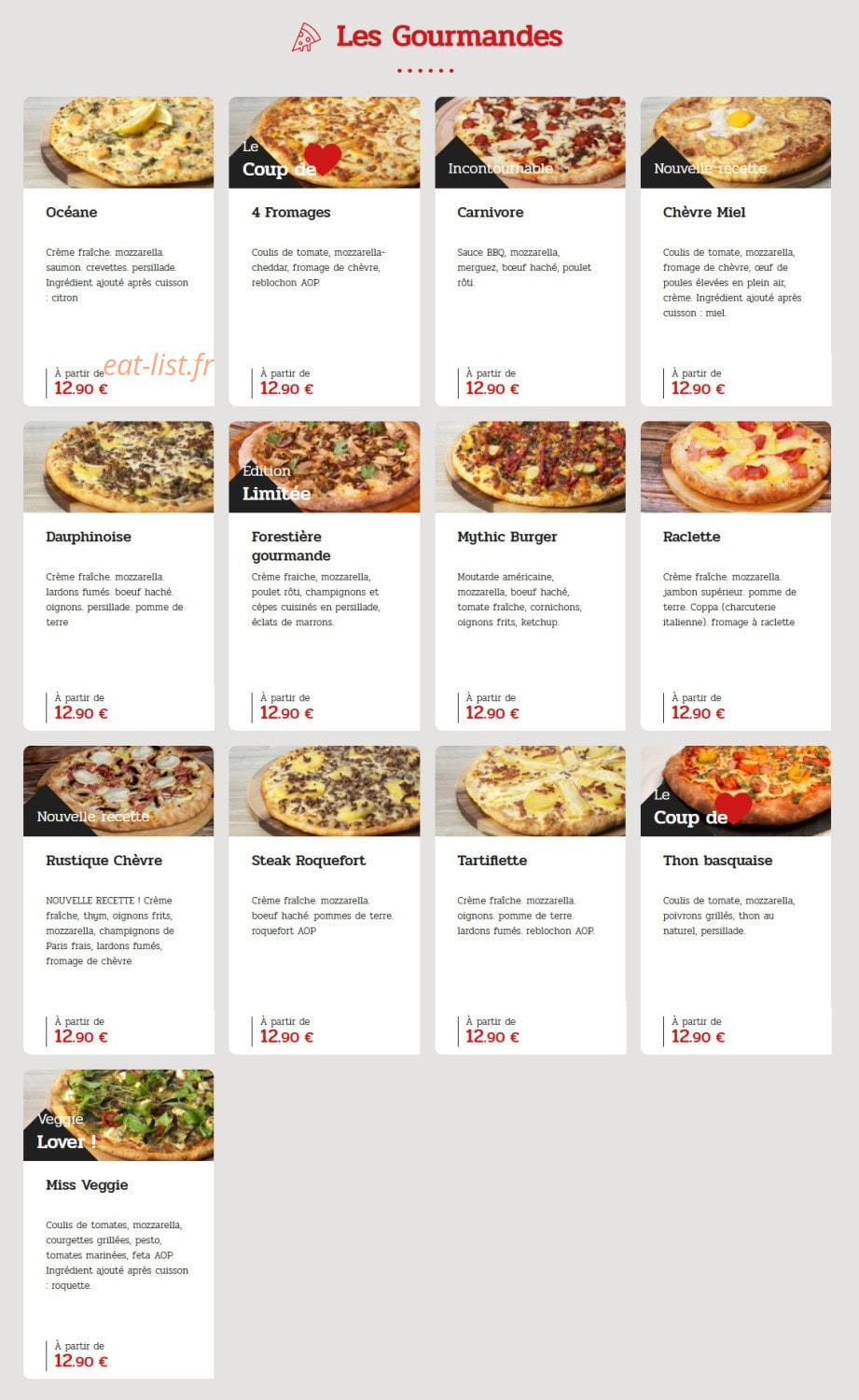 La Boîte à Pizza — carte page 4