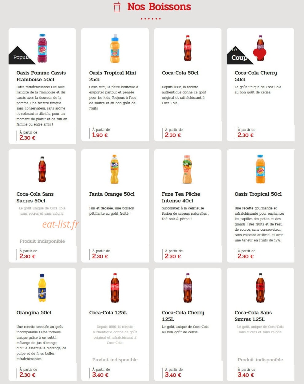 La Boîte à Pizza — carte page 12