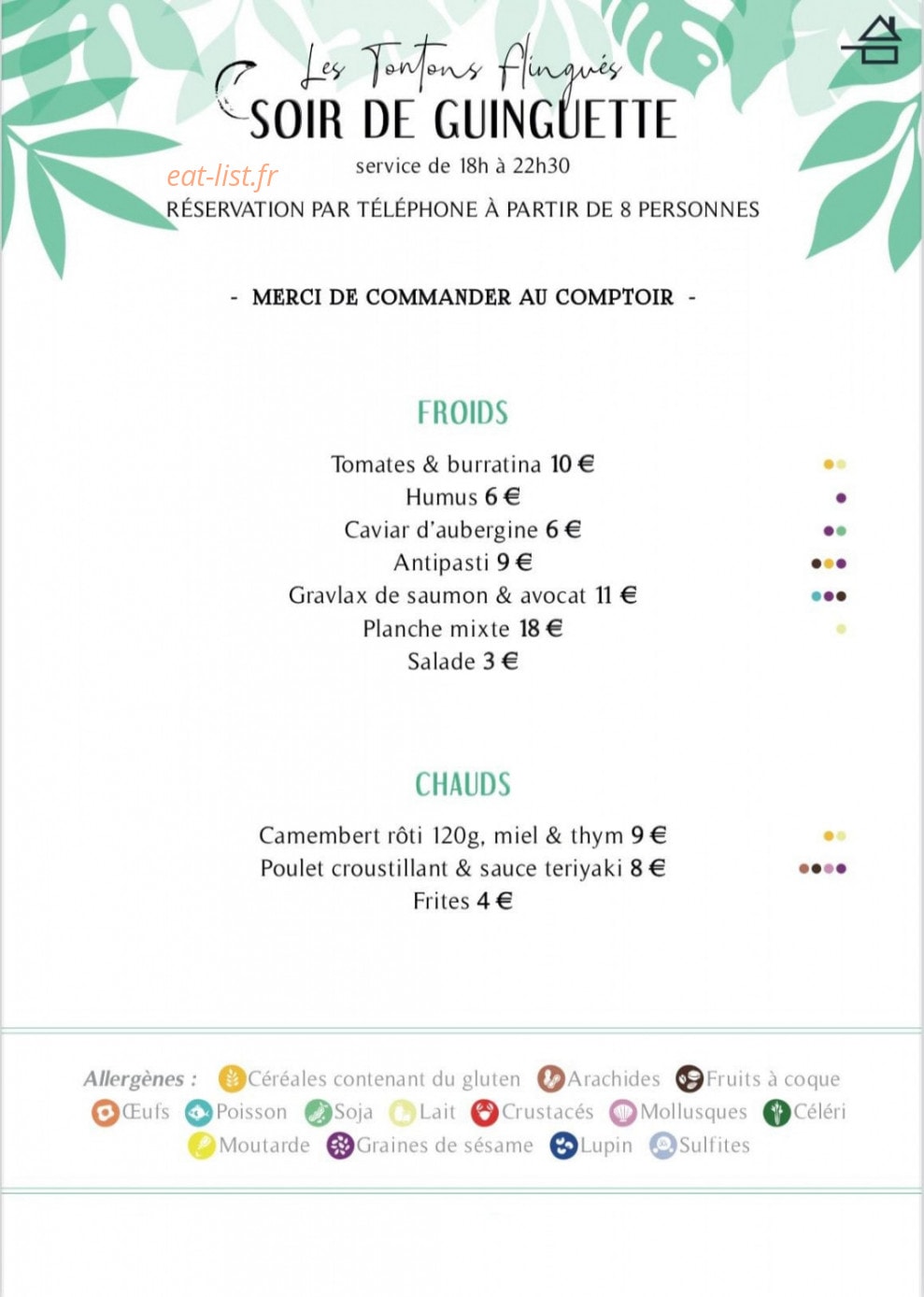 La Guinguette des Tontons Flingués — carte page 2