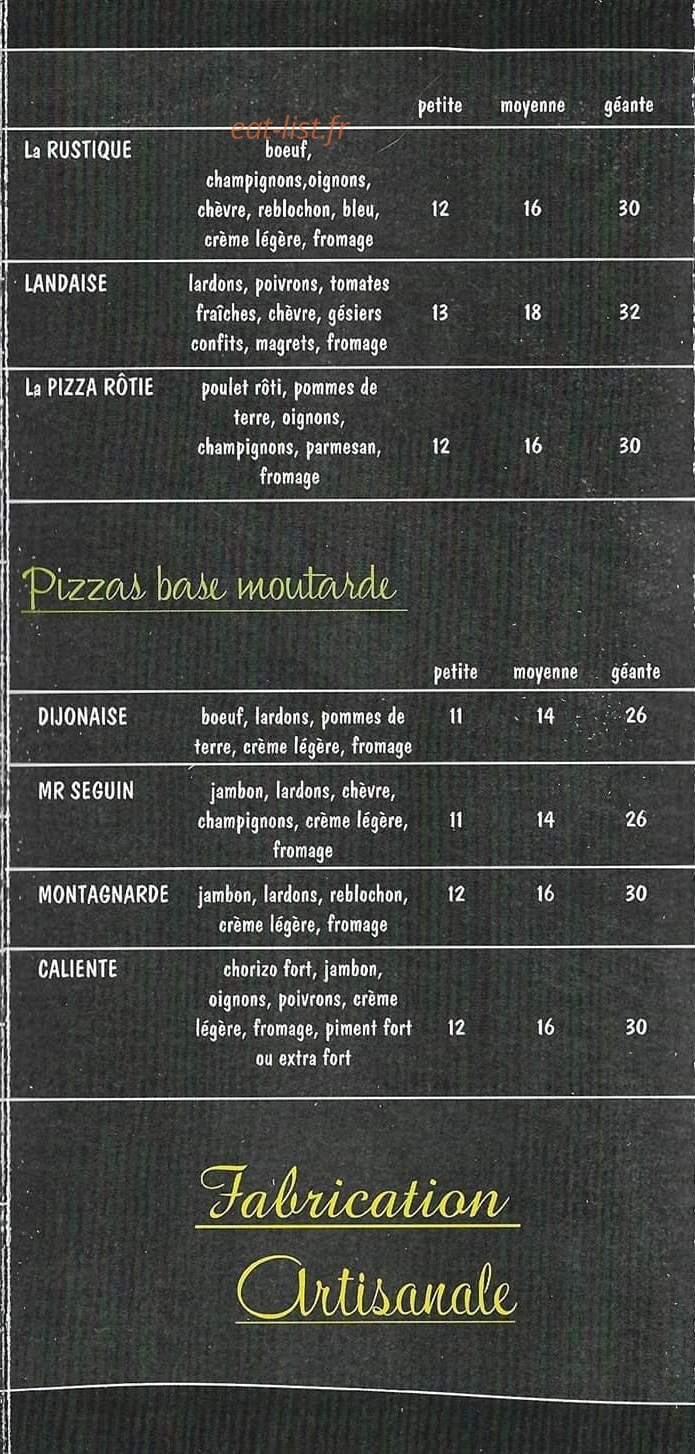 La pizza rôtie — carte page 3