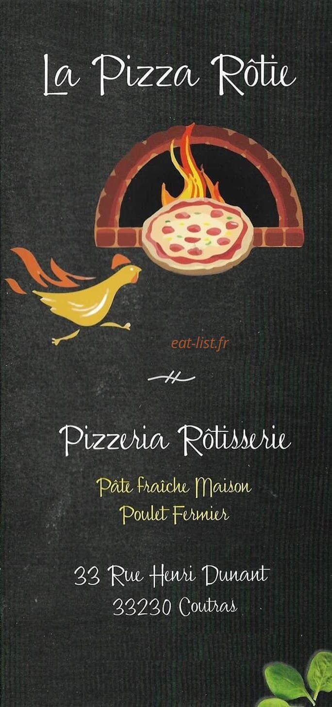 La pizza rôtie — carte page 1