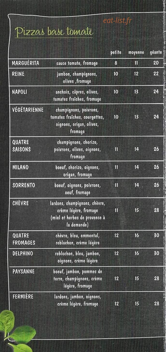 La pizza rôtie — carte page 2