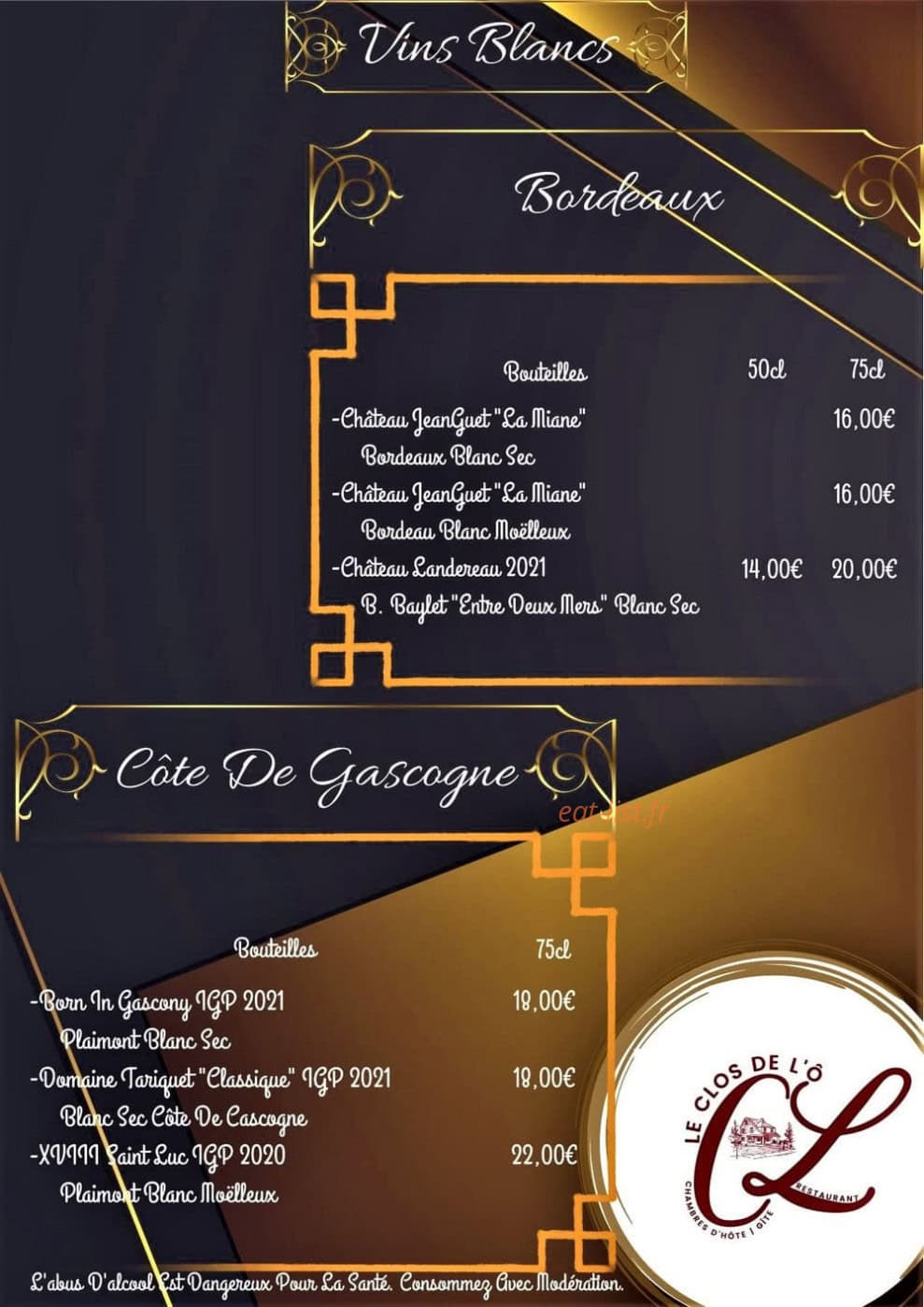 Le Clos de L'o — carte page 6