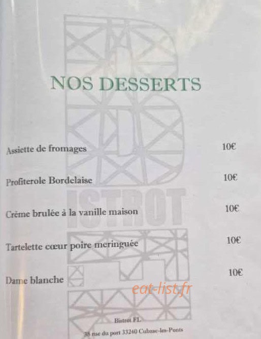 Bistrot FL. — carte page 3