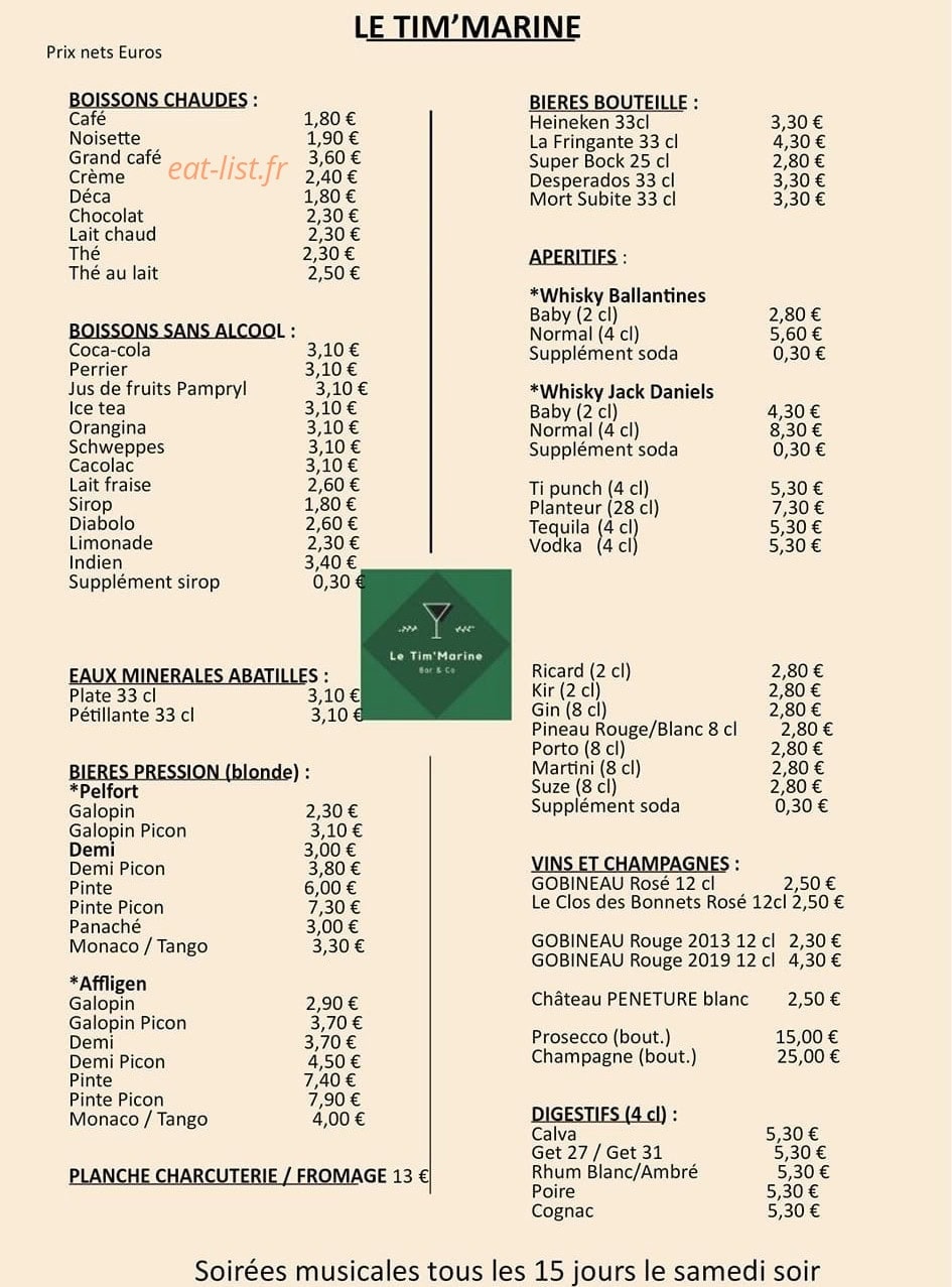 Le Tim'Marine — carte page 1