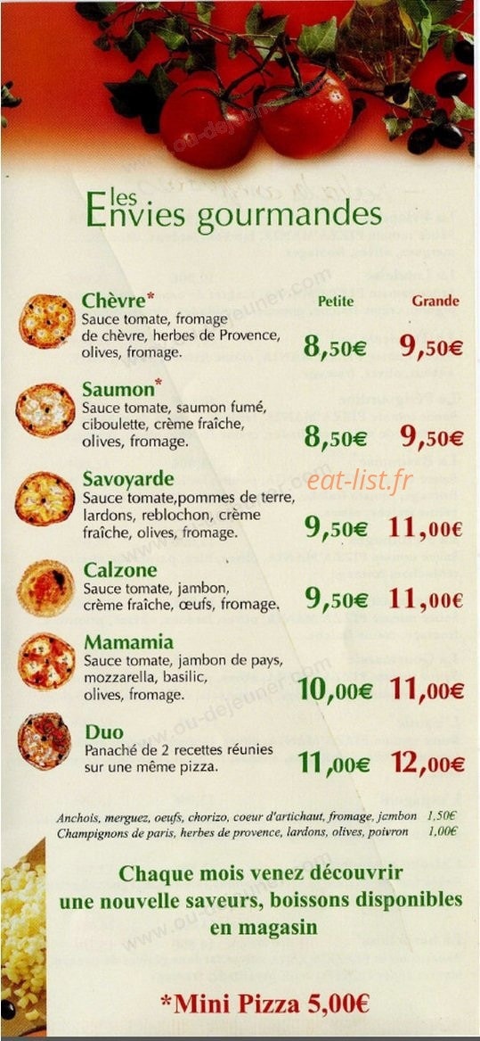Pizza Mania — carte page 4