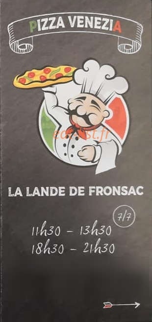 Pizzas Venezia — carte page 1