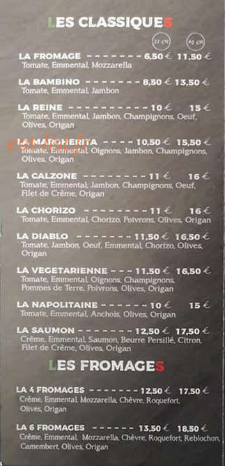 Pizzas Venezia — carte page 2