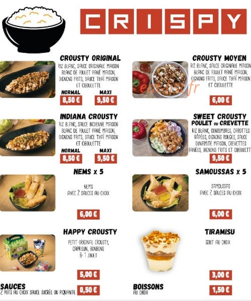 Crispy burger — carte page 1
