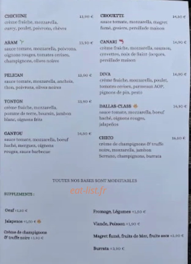 Carte et menu de Eat Rapizz’ à Saint Andre de Cubzac — Les pizzas suite