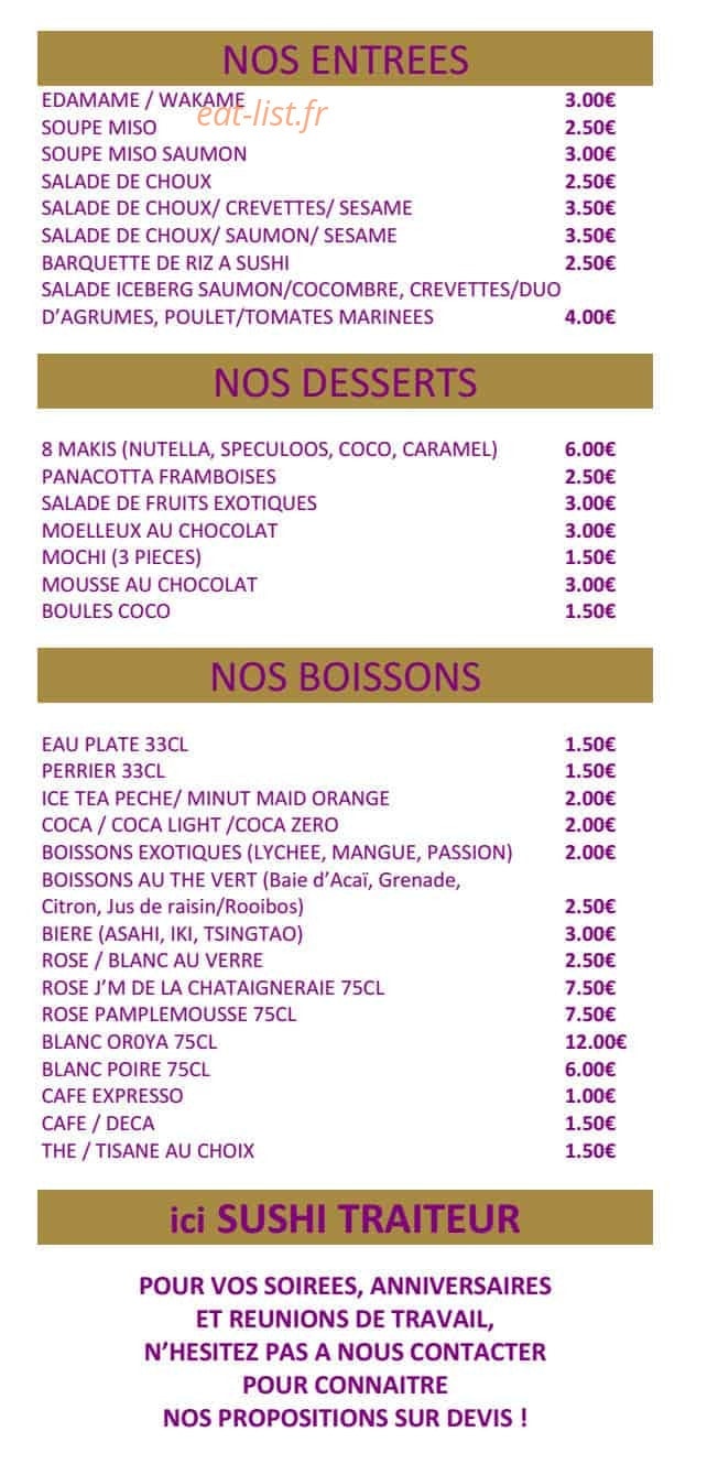 Ici Sushi — carte page 2