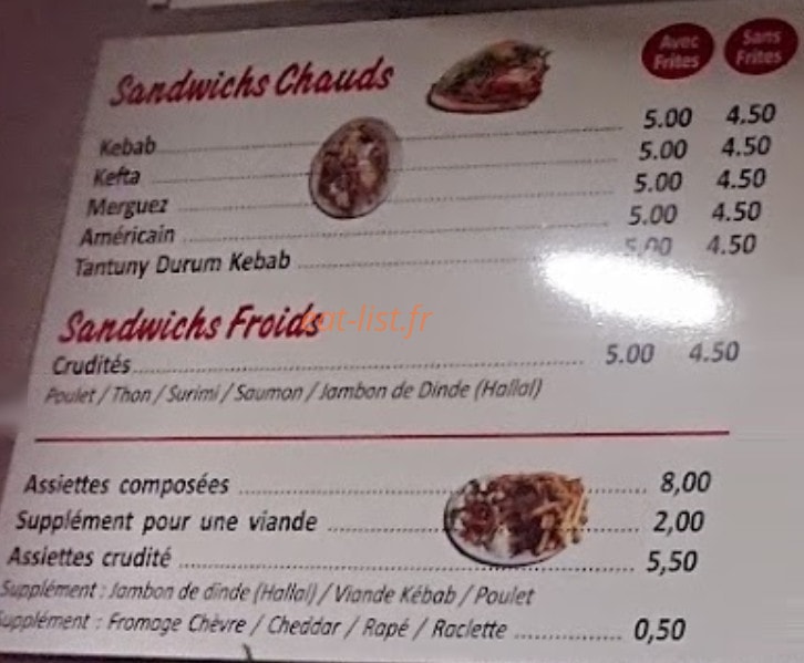 Le Kebab — carte page 1