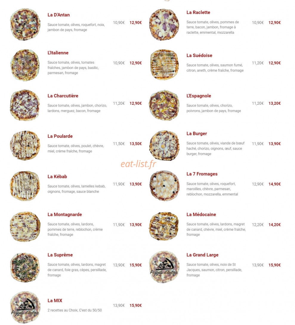 Pizza d'Antan — carte page 2
