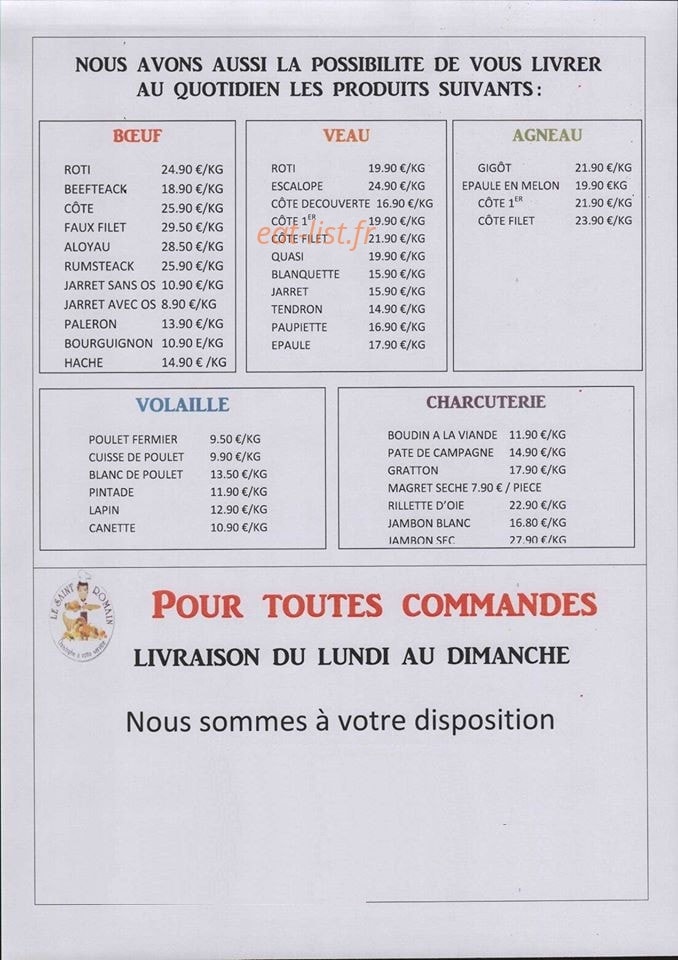 Le Saint Romain — carte page 1