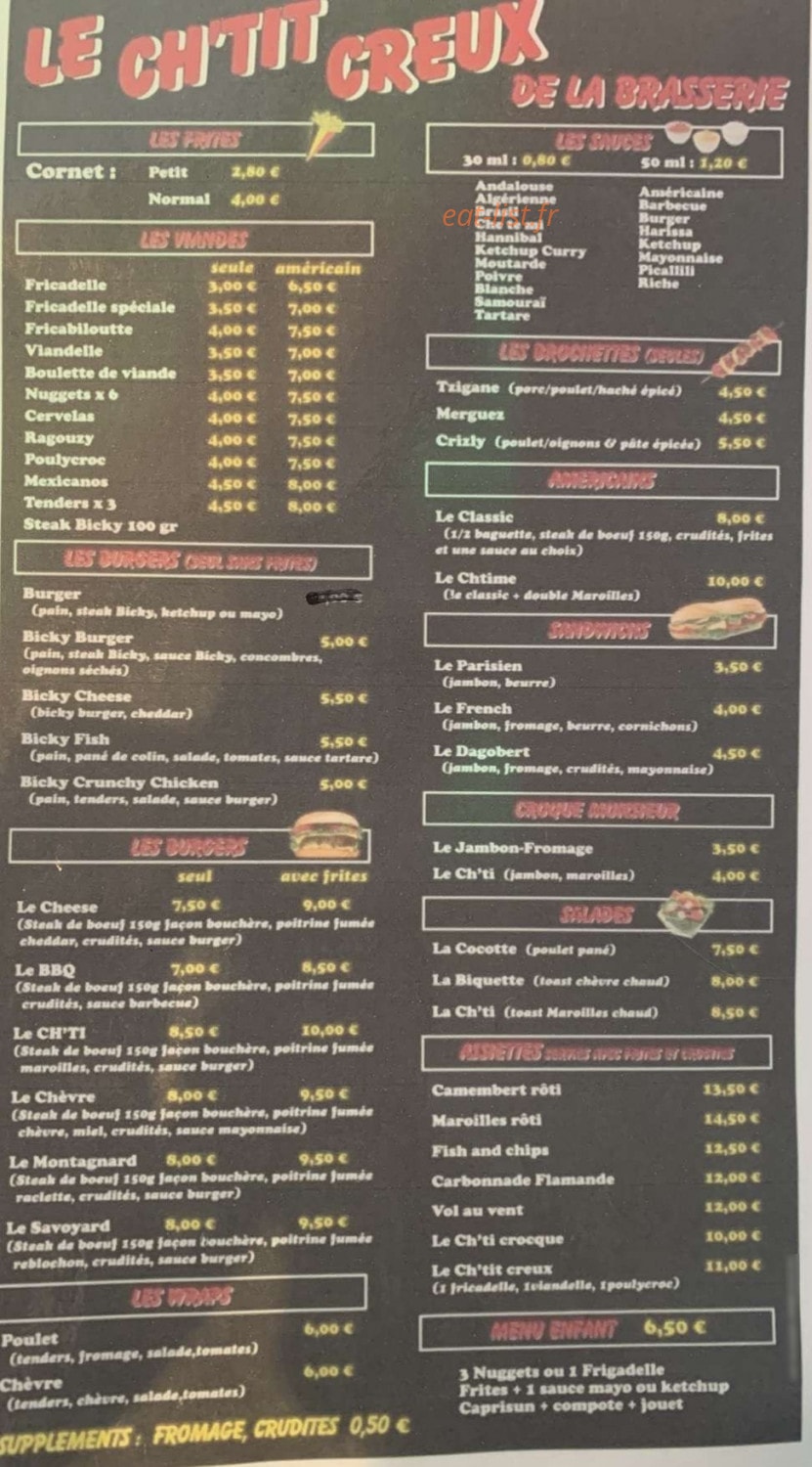 Le Ch'tit Creux — carte page 1