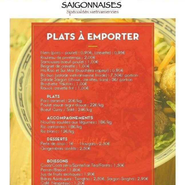 Les Saigonnaises — carte page 1