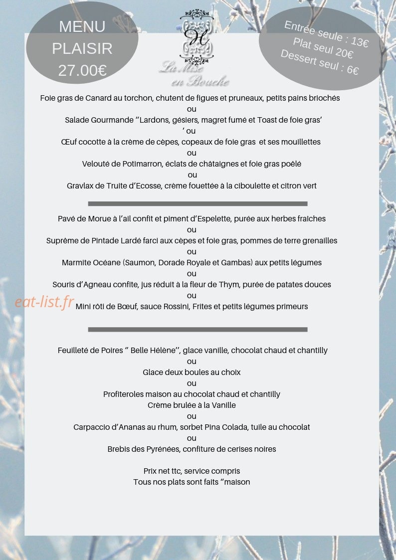 La Mise en Bouche — carte page 3